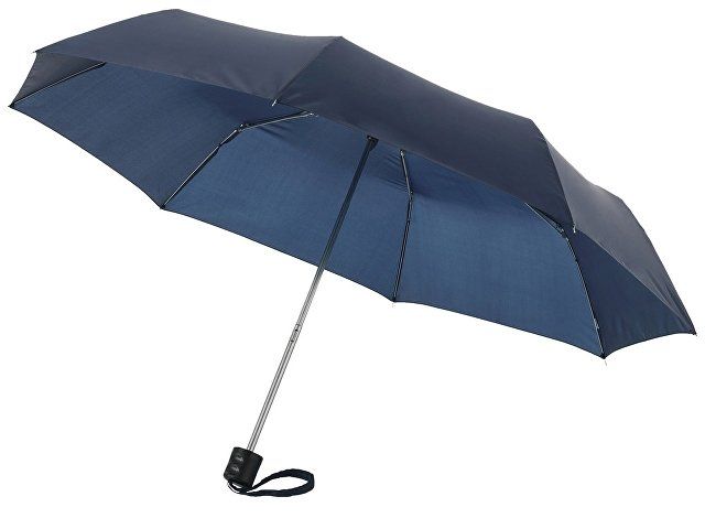 Зонт Ida трехсекционный 21,5", темно-синий