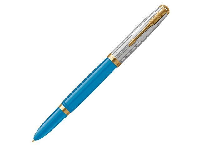 Перьевая ручка Parker 51 Premium Turquoise GT перо; M/F, чернила: Black,Blue, в подарочной упаковке.