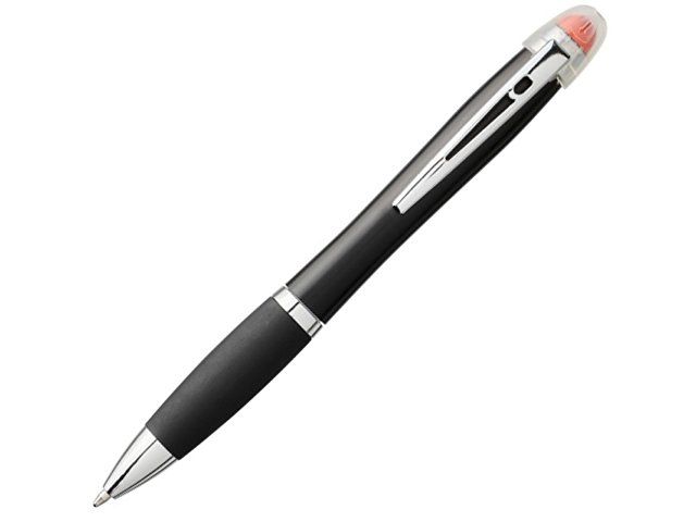 Светящаяся шариковая ручка Nash со светящимся черным корпусом и рукояткой, оранжевый