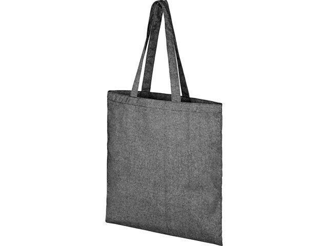 Эко-сумка Pheebs из переработанного хлопка, плотность 210 г/м2, черный меланж