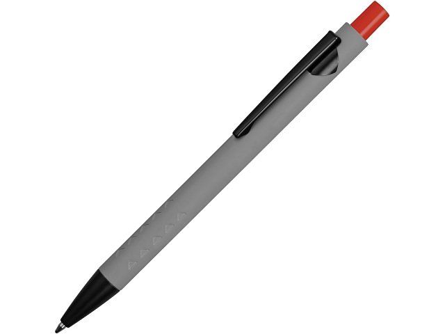 Ручка металлическая soft-touch шариковая «Snap», серый/черный/красный
