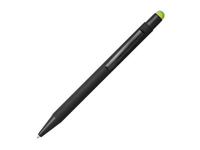 Резиновая шариковая ручка-стилус Dax, черный/лайм