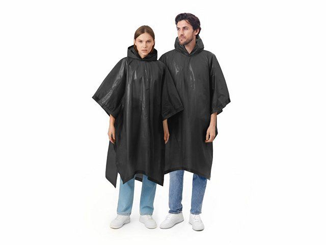 Пончо «Hawaii» c чехлом унисекс, черный