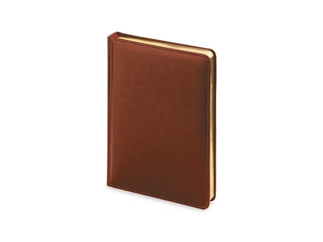 Ежедневник А5 датированный «Sidney Nebraska» 2025, коричневый (золотой обрез)