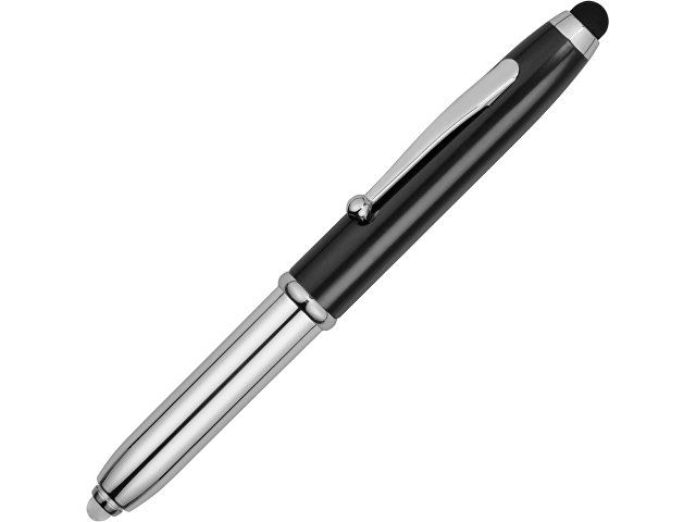 Ручка-стилус шариковая "Xenon", черный/серебристый, синие чернила