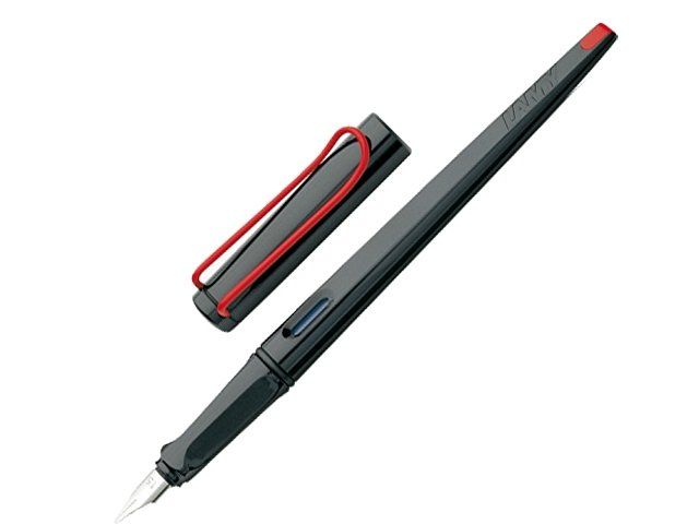Ручка перьевая 015 joy, Черный/красный клип, 1.5 mm