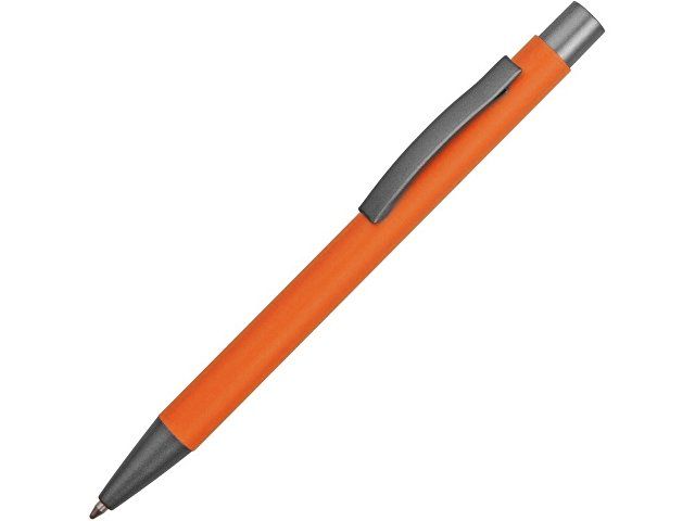 Ручка металлическая soft touch шариковая «Tender», оранжевый/серый
