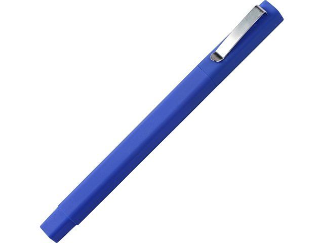 Ручка шариковая пластиковая "Quadro Soft", квадратный корпус с покрытием софт-тач, синий