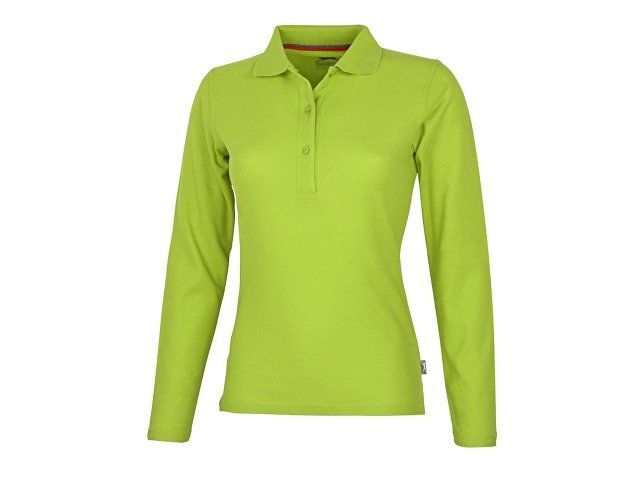 Рубашка поло "Point" женская с длинным рукавом, зеленое яблоко