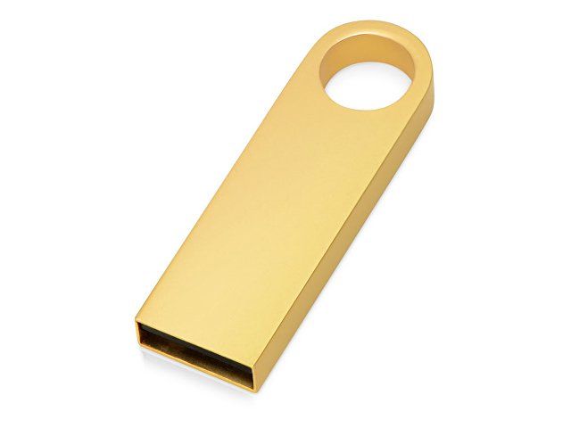 USB 2.0-флешка на 64 Гб с мини чипом и круглым отверстием, золотистыйй