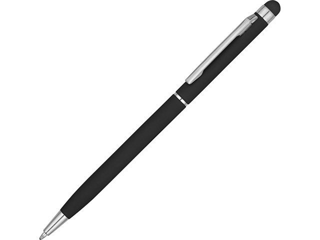 Ручка-стилус шариковая "Jucy Soft" с покрытием soft touch, черный