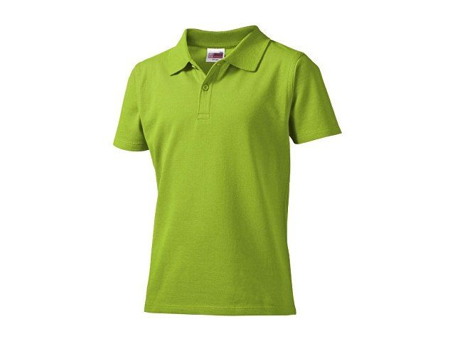 Рубашка поло "First" детская, зеленое яблоко