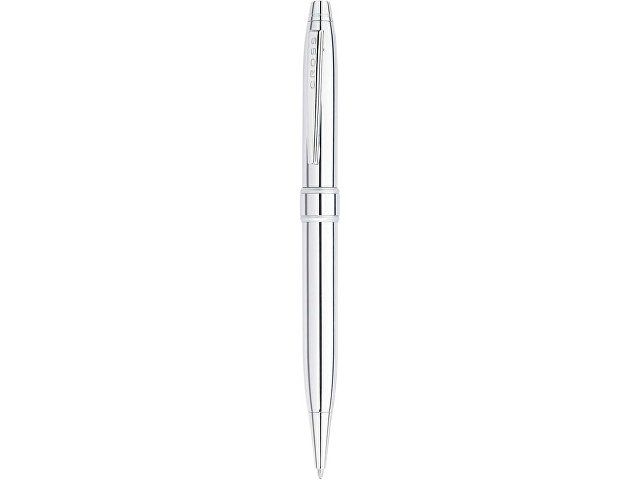 Ручка шариковая Cross модель Stratford в футляре, серебристая глянцевая