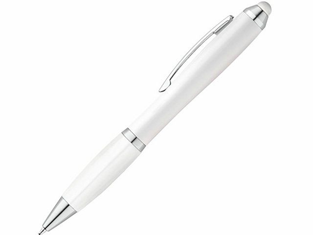 SANS BK.  Шариковая ручка с зажимом из металла, Белый