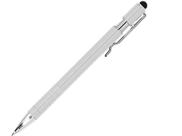 Ручка-стилус металлическая шариковая BORNEO, белый