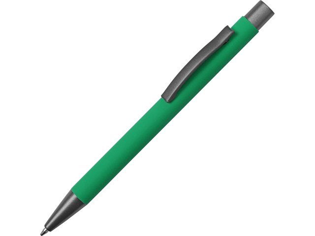 Ручка металлическая soft touch шариковая «Tender», зеленый/серый