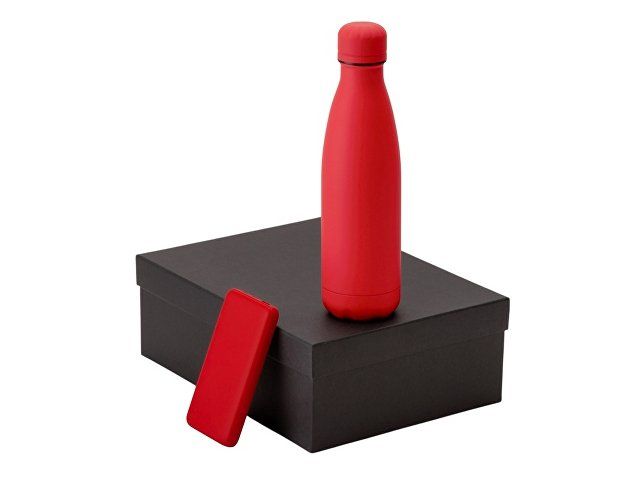 Купить Подарочный набор с термобутылкой и повербанком С2, красный Подарочный набор с термобутылкой и повербанком С2, красный