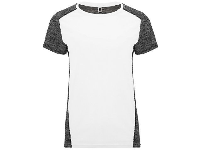 Спортивная футболка "Zolder" женская, белый/меланжевый черный