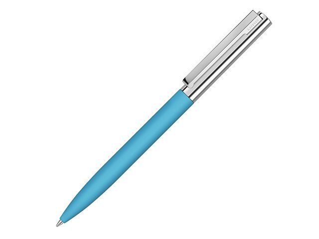 Ручка металлическая шариковая «Bright GUM» soft-touch с зеркальной гравировкой, голубой