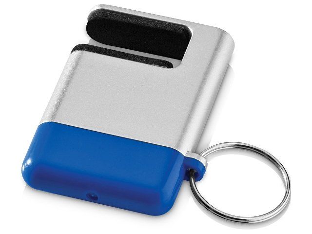 Подставка-брелок для мобильного телефона "GoGo", серебристый/синий