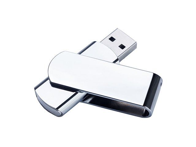 USB-флешка металлическая поворотная на 16 ГБ 3.0, глянец