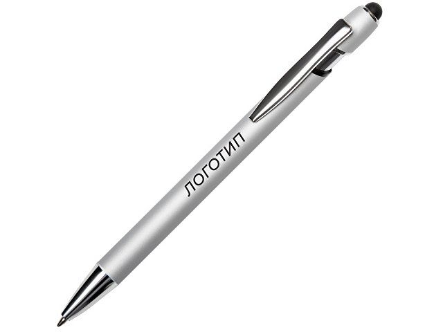 Ручка-стилус металлическая шариковая "Sway  Monochrome" с цветным зеркальным слоем, серебристый с черным