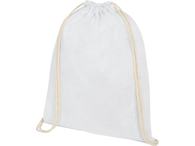 Рюкзак со шнурком Oregon хлопка плотностью 140 г/м², белый
