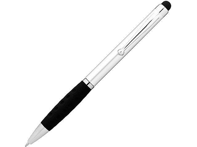 Ручка-стилус шариковая "Ziggy" синие чернила, серебристый/черный
