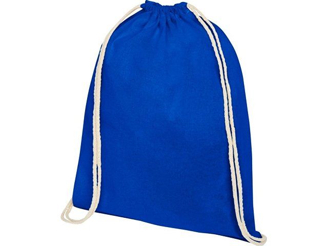 Рюкзак со шнурком Oregon хлопка плотностью 140 г/м², синий