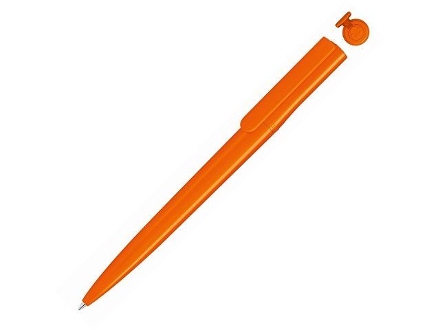 Ручка шариковая пластиковая "RECYCLED PET PEN switch", синий, 1 мм, оранжевый
