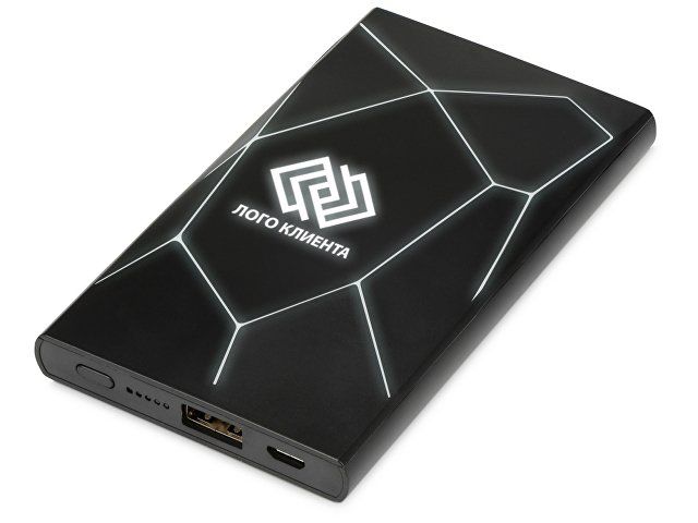 Портативное беспроводное зарядное устройство "Geo Wireless", 5000 mAh, черный