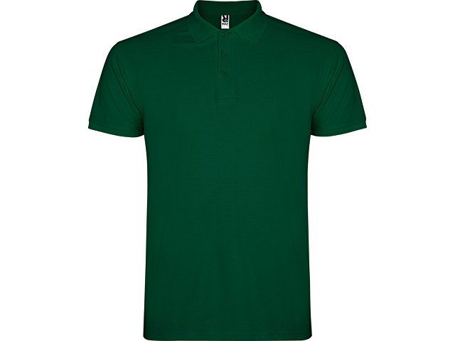 Рубашка поло "Star" мужская, бутылочный зеленый