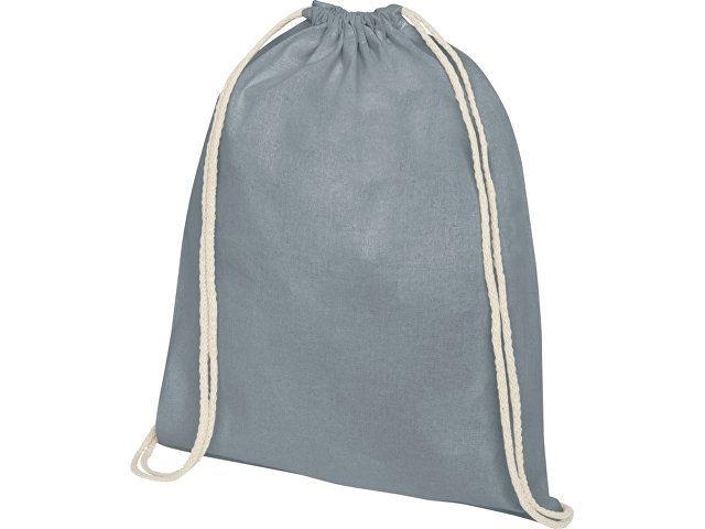 Рюкзак со шнурком Oregon из хлопка плотностью 140 г/м², серый