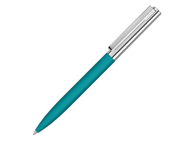 Ручка металлическая шариковая «Bright GUM» soft-touch с зеркальной гравировкой, бирюзовый