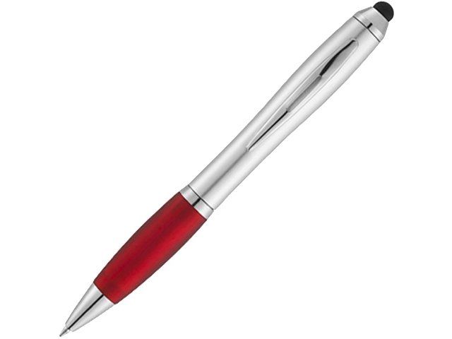 Ручка-стилус шариковая "Nash", серебристый/красный