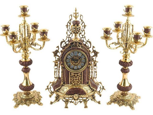 Композиция: интерьерные часы с подсвечниками «Герцог Альба»