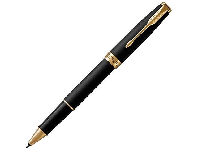 Ручка роллер Parker Sonnet  Matte Black GT, стержень: F, цвет чернил: black, в подарочной упаковке