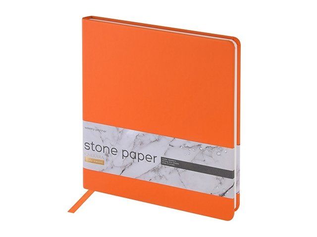Еженедельник с каменной бумагой А5+ "Carrara", оранжевый