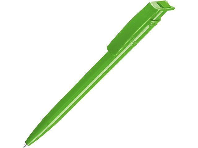 Ручка шариковая пластиковая "RECYCLED PET PEN", синий, 1 мм, зеленое яблоко
