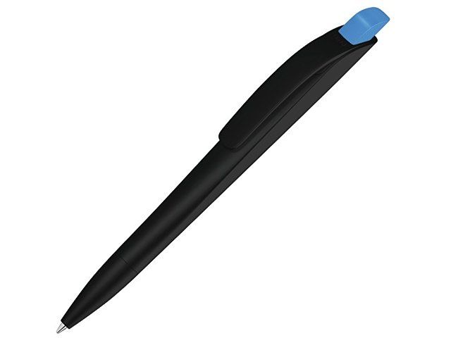 Ручка шариковая пластиковая "Stream", черный/голубой