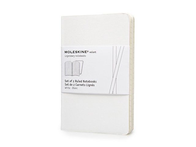 Записная книжка Moleskine Volant (в линейку, 2 шт.), Pocket (9х14см), белый