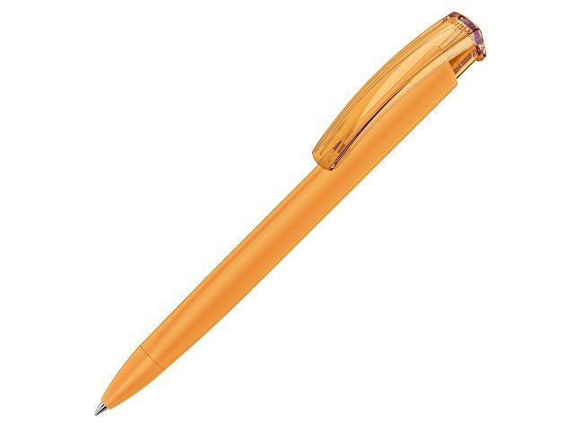 Ручка шариковая трехгранная UMA «TRINITY K transparent GUM», soft-touch, охра