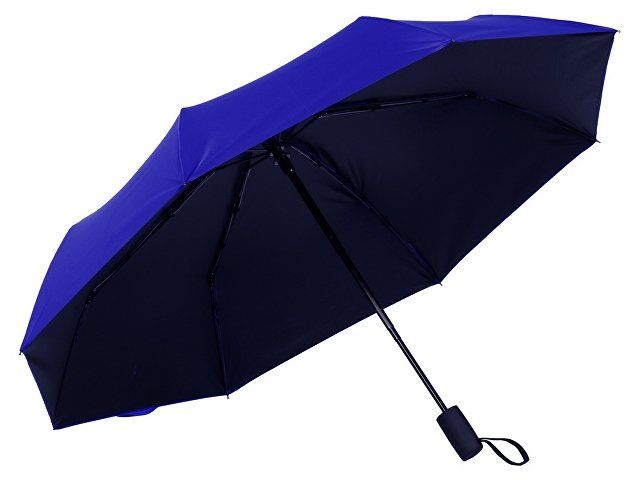 Зонт-автомат Dual с двухцветным куполом, голубой/черный