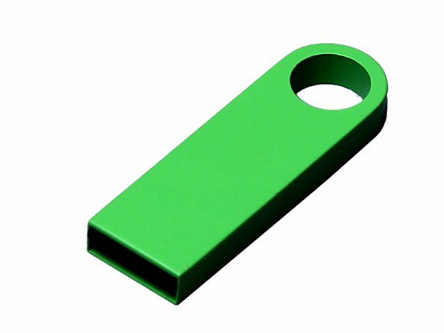 USB 2.0-флешка на 32 Гб с мини чипом и круглым отверстием, зеленый