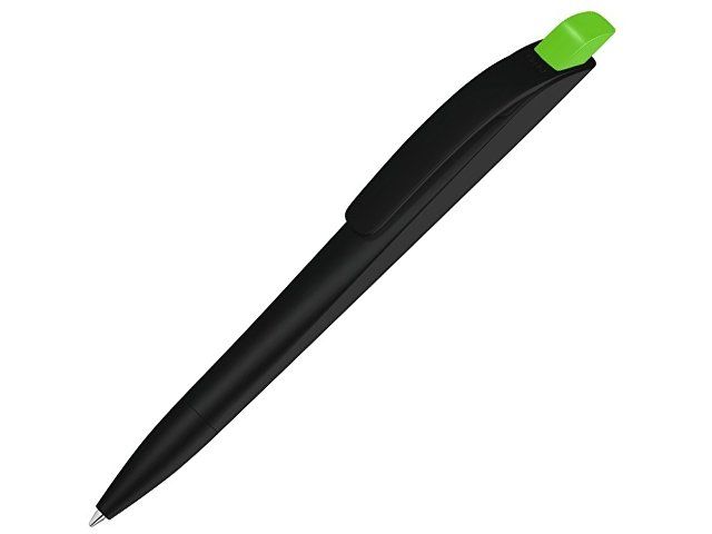 Ручка шариковая пластиковая "Stream", черный/салатовый