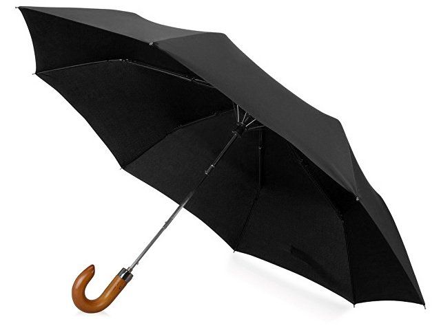 Зонт складной "Cary", полуавтоматический, 3 сложения, с чехлом, черный (P)
