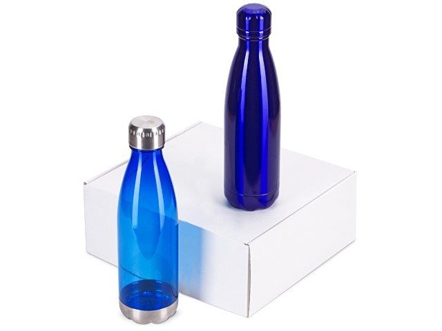 Подарочный набор с термосом и бутылкой «Bottle set», синий