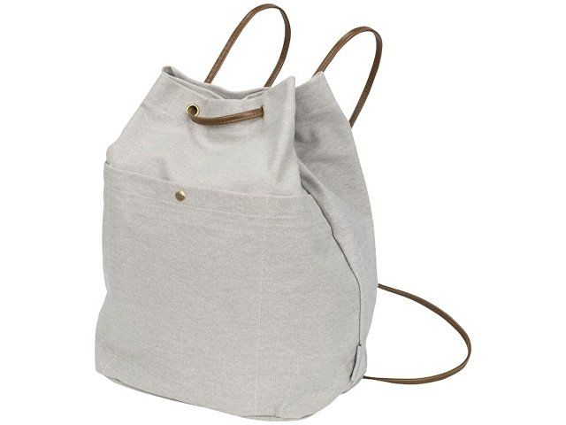 Рюкзак со шнурками Harper из хлопчатобумажной парусины, светло-серый