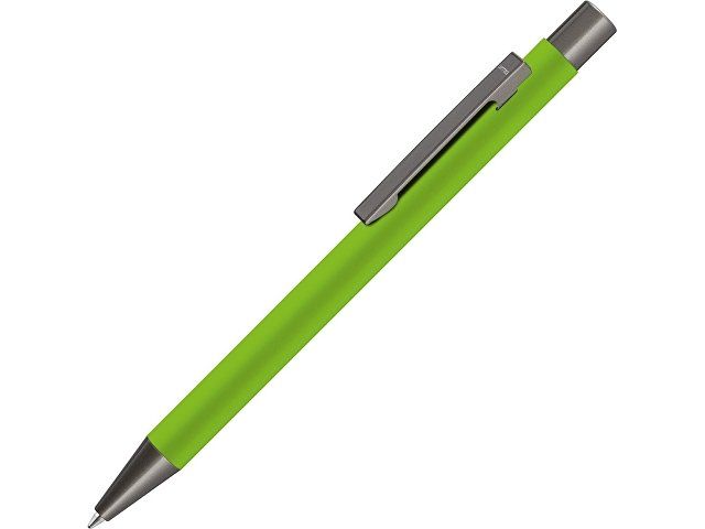Ручка шариковая UMA «STRAIGHT GUM» soft-touch, с зеркальной гравировкой, зеленое яблоко