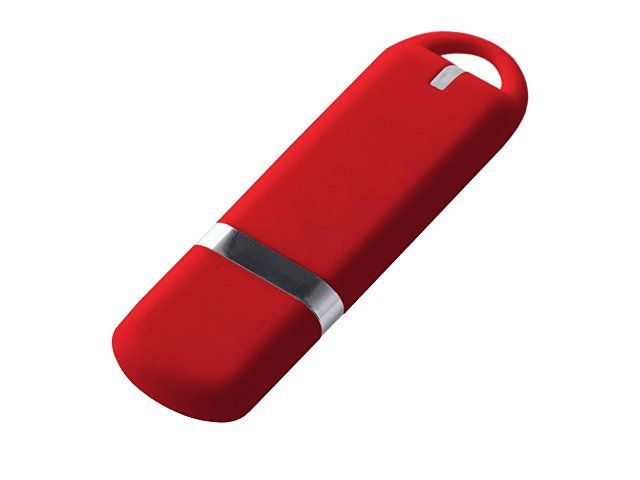 USB-флешка на 128 ГБ 3.0 USB, с покрытием soft-touch, красный